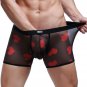 Men Underwear Valentine Day Sexy Transparent Boxers Breathable Shorts Panties