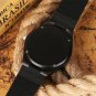 Men Wooden Wrist Watch World Map Bamboo Genuine Leather Quartz Unisex Dark