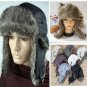 Winter Bomber Hat Men Warm Russian Trapper Trooper Ear Flap Ski Faux Fur Cap