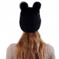 Women Beanie Winter Hat Cat Ear Style Warm Girls Ski Cap Knit Faux Fur Pom Pom