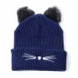 Women Beanie Winter Hat Cat Ear Style Warm Girls Ski Cap Knit Faux Fur Pom Pom