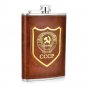 Pocket Flask Leather Hip Cccp Soviet Union Stainless Steel Russia Alcohol Liquor