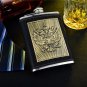 Pocket Flask Leather Hip Cccp Soviet Union Stainless Steel Russia Alcohol Liquor