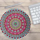 Round Mouse Pad Mat Rug Bohemian Flower Style Anti Slip PC Gaming Vintage Retro