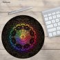 Round Mouse Pad Mat Rug Bohemian Flower Style Anti Slip PC Gaming Vintage Retro