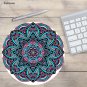 Round Mouse Pad Mat Rug Bohemian Flower Style Anti Slip PC Gaming Vintage Retro