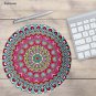 Round Mouse Pad Mat Rug Bohemian Flower Style Anti Slip PC Gaming Vintage Retro