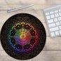 Round Mouse Pad Mat Rug Bohemian Flower Style Anti Slip PC Gaming Vintage Retro