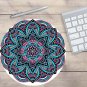 Round Mouse Pad Mat Rug Bohemian Flower Style Anti Slip PC Gaming Vintage Retro