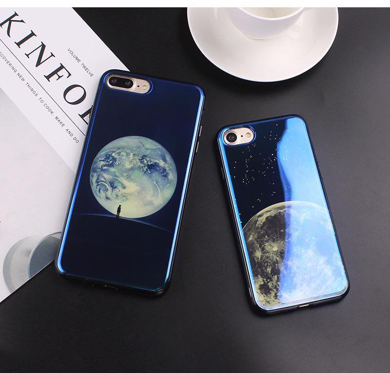 Phone Case For iPhone X 6 6S 7 8 Plus Cover Cartoon Planet 3D Slim Rubber Soft