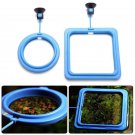Aquarium Fish Feeding Ring Tank Food Suction Cup Floating Square Feeder Station