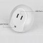 Wall Charger Adapter Night Light LED Sensor Usb 2 Port Perception Travel Lamp