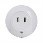 Wall Charger Adapter Night Light LED Sensor Usb 2 Port Perception Travel Lamp