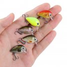 5pcs/Lot 1.5g 3cm Topwater Fishing Lures Wobbler Mini Crankbait With Plastic Box