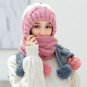 Winter Hat Scarf For Women Warm Knitted Crochet Knit Cap Pompom Beanie Aviator