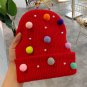Women Winter Hat Mini Pom Pom Pearls Candy Colors Beanie Knit Warm Girls Cap New