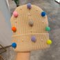 Women Winter Hat Mini Pom Pom Pearls Candy Colors Beanie Knit Warm Girls Cap New
