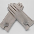 Women Winter Warm Gloves Fashion Ladies Wool Mittens Soft Mink Ball Thermal New