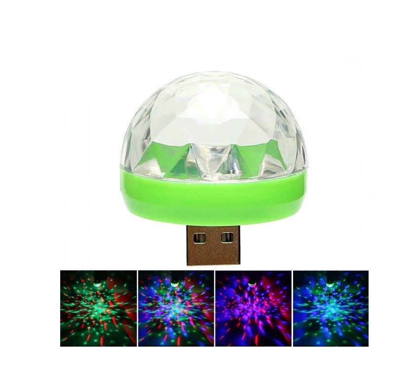 Car USB LED Light Mini Colorful Music Sound Lamp Disco Atmosphere RGB Plug Phone