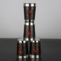 Russia CCCP Hip Flask Cup Set Stainless Steel PU Leather Liquor Alcohol Hip Shot