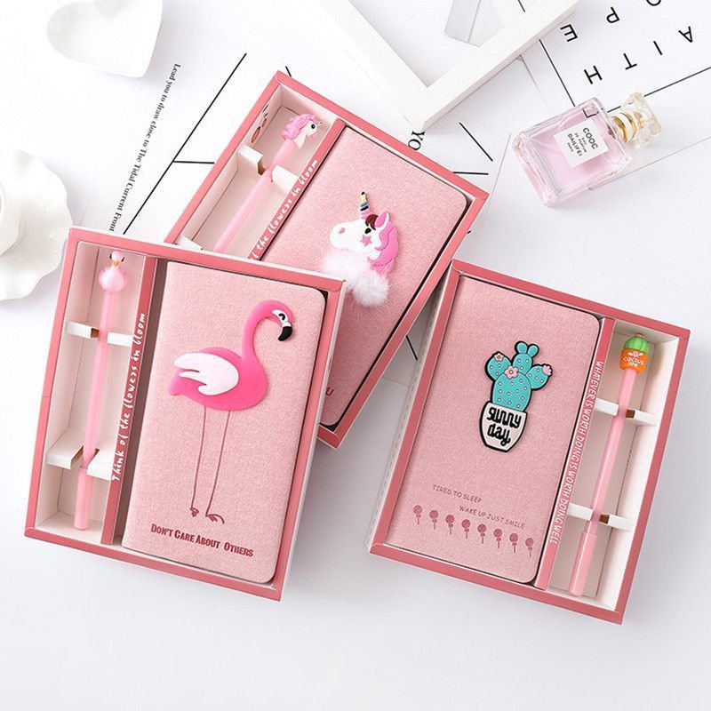 2019 Girls Notebook Planner Book Diary Flamingo Weekly Cute Calendar Kids School