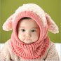 Winter Kids Hat Hood Scarf Sheep Cartoon Wool Warm Cap Knit Baby Beanie Toddler