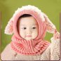 Winter Kids Hat Hood Scarf Sheep Cartoon Wool Warm Cap Knit Baby Beanie Toddler