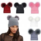 Winter Hat Women Warm Ski Cap Beanie Knit Crochet Pom Girls Fashion Fur Ball
