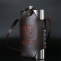 Hip Flask CCCP Large Capacity Leather Stainless Steel Alcohol Whiskey 64 Oz