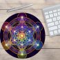 Round Mouse Pad PC Gaming Mandala Art Vintage Non Slip Rubber Mat Retro Style