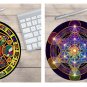 Round Mouse Pad PC Gaming Mandala Art Vintage Non Slip Rubber Mat Retro Style