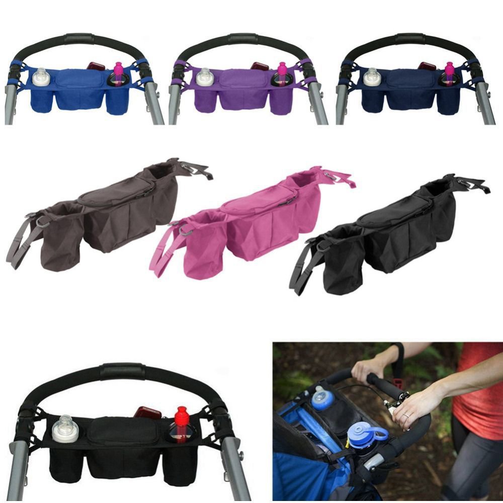 Baby Stroller Bottle Cup Holder Organizer Carriage Bag For Pram Parent Console