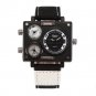 Men Wrist Watch Luxury Quartz Art Brand Rectangle Three Time Zone Canvas Strap