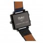 Men Wrist Watch Luxury Quartz Art Brand Rectangle Three Time Zone Canvas Strap
