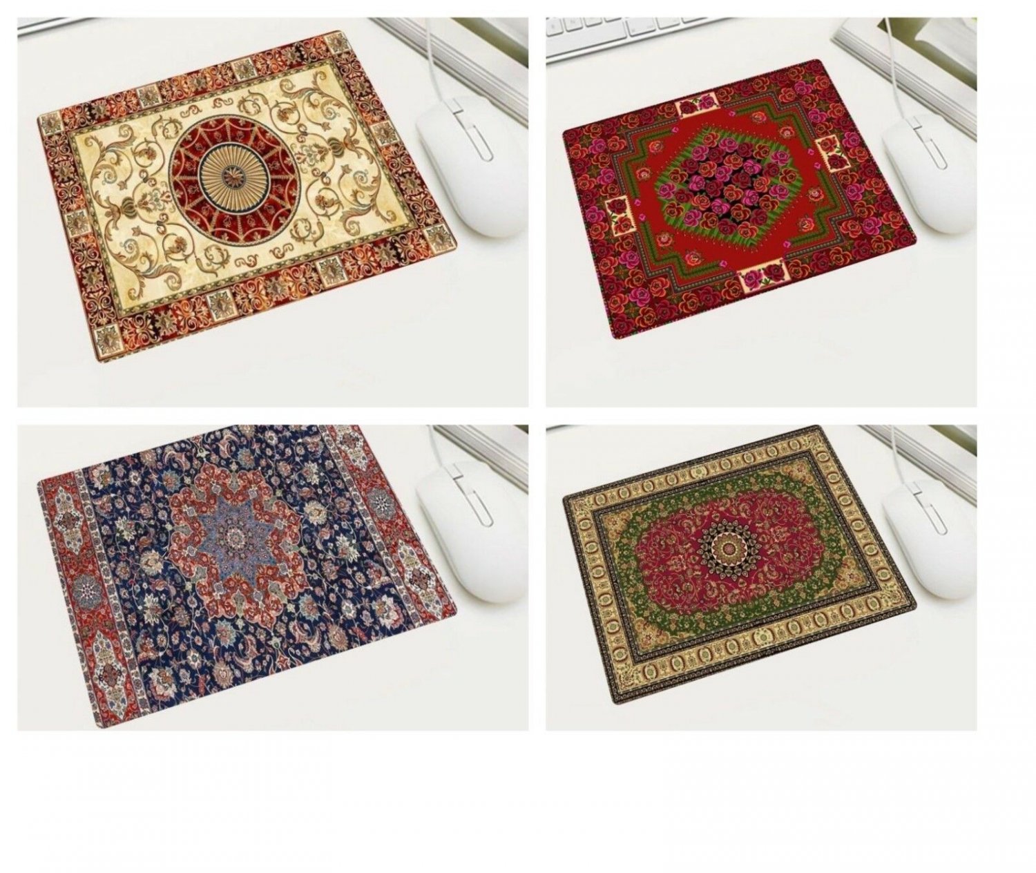 Mouse Pad Rug Persian Retro Style Carpet Gaming PC Laptop Mice Mat Small Size