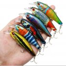 Fishing Lure Crankbait Wart Minnow Artificial Hard Bait Wobbler Bass 6pcs/lot