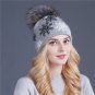 Winter Pom Pom Hat For Women Fur Snowflake Knitted Ski Cap Warm Beanie Wool Xmas
