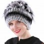 Winter Fur Hat Women Real Rabbit Warm Cap Beanie Beret Knitted Fashion Ladies