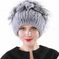 Winter Fur Hat Women Real Rabbit Warm Cap Beanie Beret Knitted Fashion Ladies