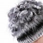 Winter Fur Hat Women Real Rabbit Warm Cap Beanie Beret Knitted Fashion Ladies