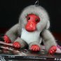 Real Mink Fur Plush Toy Monkey Key Chain Ring Women Bag Charms Pom Keychain