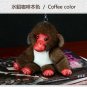 Real Mink Fur Plush Toy Monkey Key Chain Ring Women Bag Charms Pom Keychain