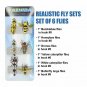 Fly Fishing Flies Bait Set 6pcs Bumble Bee Chub Beetle Dry Realistic Insect 3D