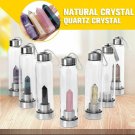 Natural Crystal Water Bottle Quartz Stone Wand Energy Elixir Cup Portable Travel