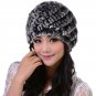 Fur Hat For Women Natural Rabbit Beanies Genuine Warm Winter Cap Knitted Pom Pom