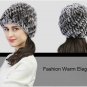 Fur Hat For Women Natural Rabbit Beanies Genuine Warm Winter Cap Knitted Pom Pom