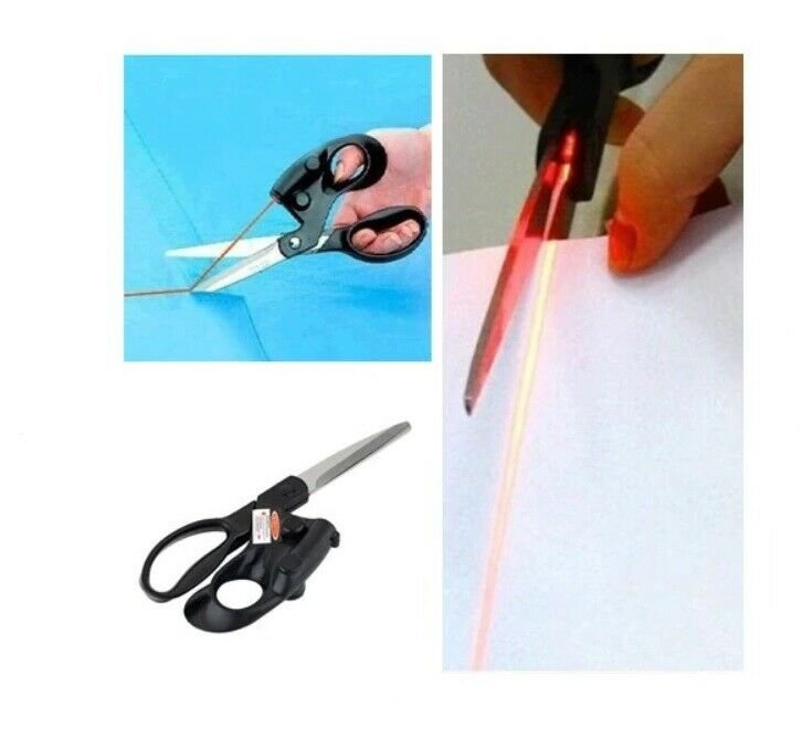 Laser Guided Scissors Professional Crafts Cut Straight Fast Wrapping Paper Gift