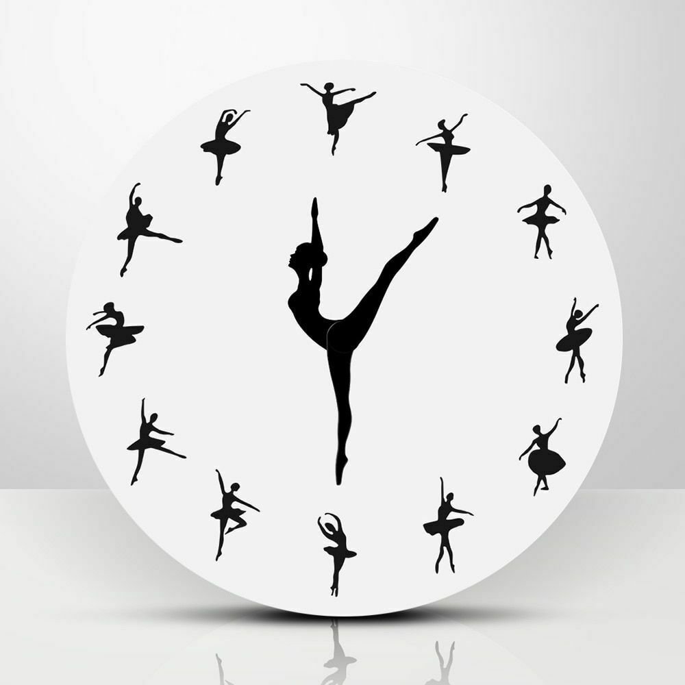 Wall Clock Ballet Dancer Ballerina Girl Modern Design Charming 3D Home Decor