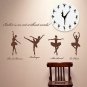 Wall Clock Ballet Dancer Ballerina Girl Modern Design Charming 3D Home Decor
