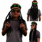 Men Knitted Braid Hat Wig Bob Marley Rasta Beanie Jamaican Multicolor Headwear
